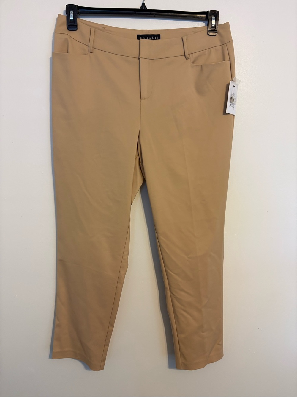 Eloquii Khaki Cropped Kady Fit Pants